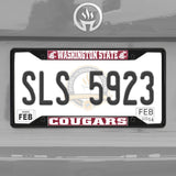 Washington State Cougars Metal License Plate Frame Black Finish