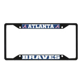 Atlanta Braves Metal License Plate Frame Black Finish