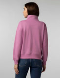 Fyltr Women'S Casual Stand Collar Jacket With Drop Shoulder & Boxy Fit - Half Zipper | Utility Pockets | Rib Hem & Cuff,Cotton Candy Blush,Cotton Candy Blush,L