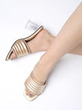 Shoetopia Embellished Metalic Golden Block Heels For Women & Girls /Uk5,Golden,5,B0CK5LQ9D5