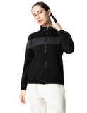 Fyltr Women'S Casual Stand Collar Jacket With Cut And Sew Panel - Full Zip Closure | Side Pockets | Rib Hem & Cuff | Casual Winterwear For Women,Every Ebony,Every Ebony,Xl