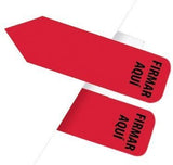 RediTag Printed Arrow Dispenser Flag, Firmar Aqui (Sign Here), Spanish Language, Red, 1Pack (82025)
