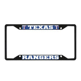 Texas Rangers Metal License Plate Frame Black Finish