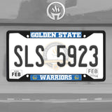 Golden State Warriors Metal License Plate Frame Black Finish