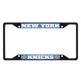 New York Knicks Metal License Plate Frame Black Finish