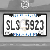 Philadelphia 76Ers Metal License Plate Frame Black Finish