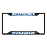 Philadelphia 76Ers Metal License Plate Frame Black Finish