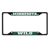 Minnesota Wild Metal License Plate Frame Black Finish