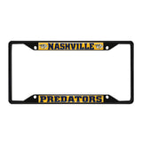 Nashville Predators Metal License Plate Frame Black Finish