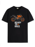Adro Men'S Biker Design Printed 100% Cotton T-Shirt - Regular Fit, Printed T-Shirts For Men (Rn24-Ktm-Bl_Black_L)