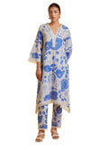 LookMark Women's Printed Cotton Blend Straight Kurta Pant Set with Lace - Comfortable Ethnic Wear for Women, Elegant Design, Sui