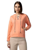Fyltr Women'S Drop Shoulder Hoodie With Lace Up Neck Detailing & Contrast Drawcord,Peachy Opal,Peachy Opal,2Xl