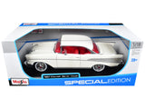 1957 Chevrolet Bel Air Coupe White with Red Interior Special Edition Series 1/18 Diecast Model Car by Maisto
