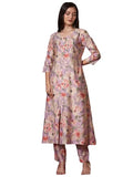 Gosriki Women'S Rayon Blend A-Line Printed Kurta With Pant (Bhaskar Lavender-Vks01-Gs_Xxl_Lavender_Xx-Large),Lavender,2,B0DRNMM1QT