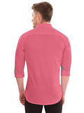 Lookmark Men'S Cotton Blend Pink Color Stitched Solid Full Sleeve Shirt(Amzn-Shirt 55-Xl)