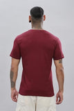 ADRO V-Neck T Shirt for Men 100% Cotton Vneck Tshirt is Ideal for Casual wear Workouts and Loungewear Adding a Stylish Touch.|VN24-PLN-MR-S Maroon,Maroon
