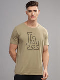 Adro Mens Printed T Shirt - Premium Cotton Graphic Printed Tshirt - Beige T-Shirt - Rn24-La-Be-Xl