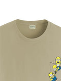 ADRO Tshirt for Men | Anime T Shirt for Men | 100% Cotton Tshirt | Graphic Printed T-Shirt | Chest Printed Tshirt | Minion Anime Tshirt | T-Shirts| RN24-STICK-MINI-BE-S Beige,Beige