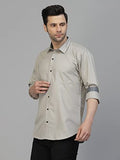 Lookmark Men'S Cotton Blend Stitched Solid Full Sleeve Shirt(New-Shirt 03-S) Grey