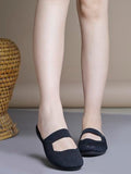 Shoetopia Comfortable Cozy & Chic Flat Black Mules For Women & Girls /Eu42,Black,9,B0F6TW45SQ