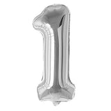 Rozi Decoration 32 Inch Number Foil Balloon Helium Quality (Pack of one Unit) (Silver1)
