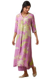 Gosriki Women'S Rayon Viscose Straight Printed Kurta With Palazzo (Wanda Purple-Vks04-Gs_M_Purple_Medium),Purple,,B0F8QB2CZL