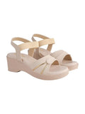 Shoetopia Elegant Cream Block Sandals For Girls /Eu38,Cream,5,B0F6TW8FNG