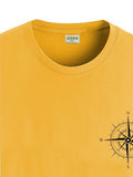 ADRO Tshirt for Men | Printed T Shirt for Men | 100% Cotton Tshirt | Graphic Printed T-Shirt | Chest Printed Tshirt | Unisex Tshirt | T-Shirts Men| RN24-STICK-COMP-MU-L Mustard,Mustard