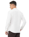 FYLTR Men's Solid Slim Fit 100% Cotton Linen Look Casual Shirt,Wicked White