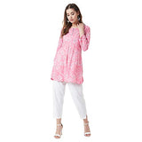 Tissu Women'S Baby Pink & White Printed Kurti (Tissu-2014-44; Pink; Xxl)
