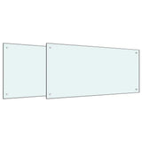 vidaXL Kitchen Backsplash 2 pcs White 39.37 x 19.69 in Tempered Glass