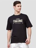 Adro Men'S Solid Oversized Fit T-Shirt (Ovr24-L1-Chl-Bl_Black