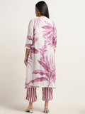Anni Designer Women'S Cotton Blend Straight Printed Kurta With Palazzo (Rilaka Pink_L_Pink_Large),Pink,L,Rayon Blend,Regular,