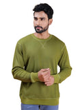 Colors Waffle Texture Full Sleeve T-Shirt For Men - 100% Cotton Ribbed Crew Neck Breathable Fabric Enhanced Texture Super Stretchable Label-Free Comfort Anti-Fungal Dye. Pack Of 1,Seed GreenApparel,L