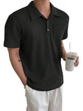Leriya Fashion Solid Regular Fit Casual Old Money Polo t Shirt for Men (LF-MT-1126_Black S)