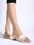 Shoetopia Women'S Block Heel Sandal,Cream,6,B0CNVMRSZL