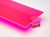 1/8 (0.118) Pink Neon Fluorescent Acrylic Plexiglass Sheet 12x12 Cast 3mm Thick Nominal Size AZM