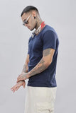 Adro Men'S V Neck Solid Cotton T-Shirt (Vn-M-Pln-Nb_Navy_S)