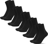 Uparel MenS Black 5Pairs MidCrew Length Socks, Soft Cotton, Breathable & Comfortable Everyday Wear