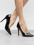 Shoetopia Women'S Slip-On Pumps Black,Black,4,B0BSC8H1CZ