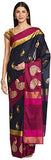 OM SAI LATEST CREATION Womens Soft Cotton Silk Z-Card Print Foli Work Saree with Blouse Piece-Free Size (Navy Blue)