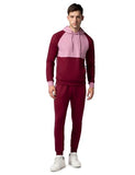 Fyltr Men'S Colourblock Hoodie & Jogger Casual Co-Ord Set - Raglan Sleeve Detail | Utility Side Pockets | Full Sleeve,Berry Cherry,Berry Cherry,2Xl