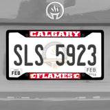 Calgary Flames Metal License Plate Frame Black Finish