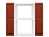 Homeside Raised Panel Vinyl Shutters (1 Pair)- 12 x 28 -Red