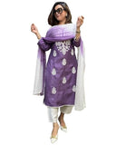 Anni Designer Women'S Rayon Blend Straight Embroidered Kurta With Pant & Dupatta (Fresh-Lavender_Xl_Purple_X-Large),Purple,XL