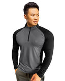 Eyebogler Men High Neck Colourblocked Full Sleeve Regualr Fit T-Shirt,Black Night OwlApparel,L