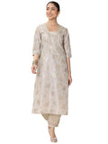 Libas Women'S Silk Blend Kurta Sets (400521_Grey_M)