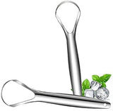Cozora 2 Pcs Stainless Steel Tongue Cleaner Scraper With Case Medical Grade Tongue Scrapers For Adults And Kids Removes Bad