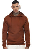 Adro Men'S Cotton Neck Hooded Sweatshirt (H24-M-Pln-Br-S_Brown)