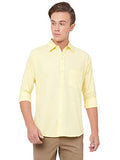 Anni Designer Men'S Cotton Blend Solid Slim Fit Casual Full Sleeves Shirt (Rikk-Yellow-An_Xl_Yellow_X-Large),Yellow,XL
